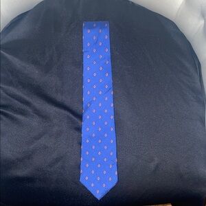 Christian Dior vintage made in USA All Silk Blue Tie with Red Accents